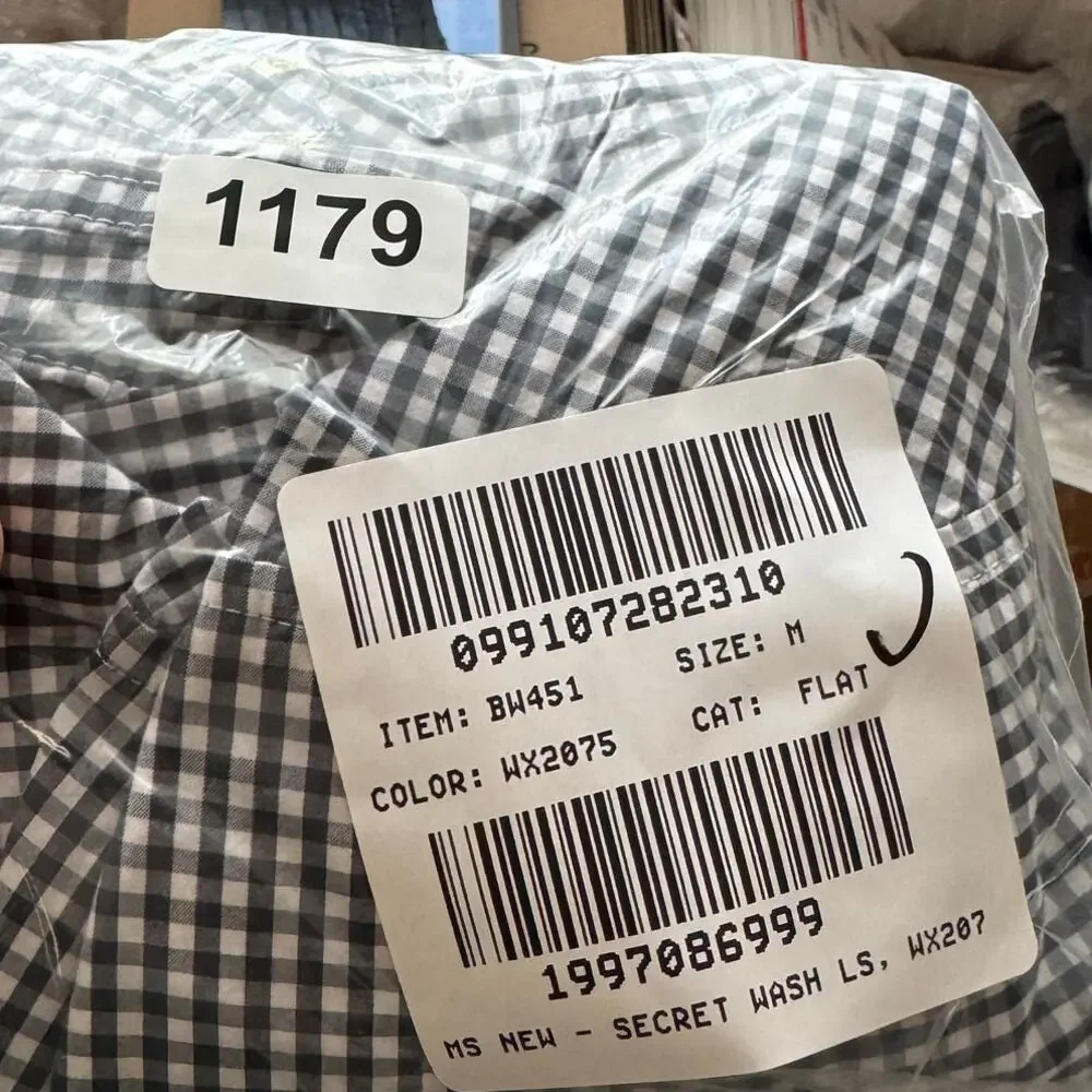 J.Crew Slim Secret Wash Cotton Poplin Shirt Men M Navy White Gingham Button Down